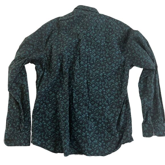 Men’s CONSEQUENCE Floral Paisley Leafy Button Up Dress Shirt Size Large - Picture 6 of 8